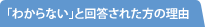 「わからない」と回答された方の理由