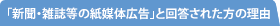 「新聞・雑誌等の紙媒体広告」と回答された方の理由