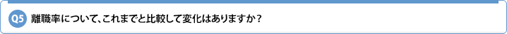 Q5.離職率について、これまでと比較して変化はありますか?